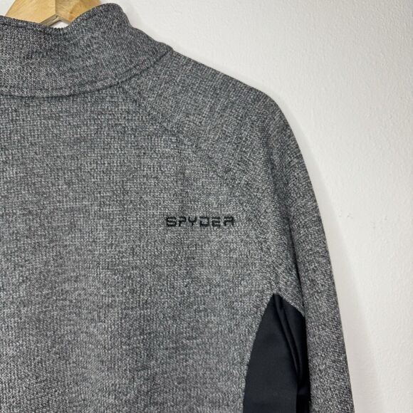SPYDER 1/2 Half Zip Midweight Warm Gray Black Pullover Sweater Mens Size Large - Picture 9 of 13